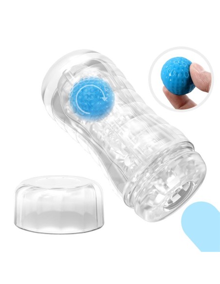 Planet Ball-Rolling Masturbador Azul