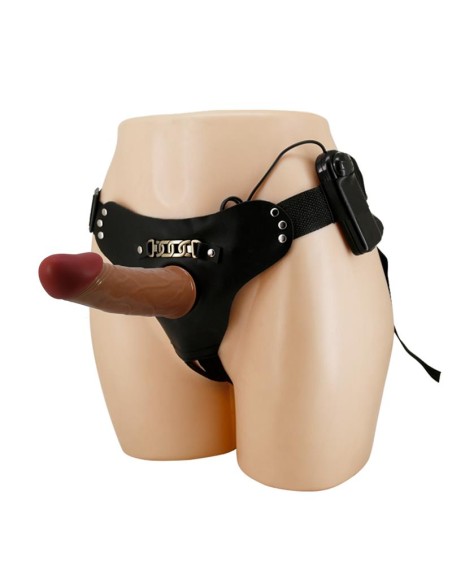Arnés con Dildo Hueco y Vibración con Control Remoto Starks