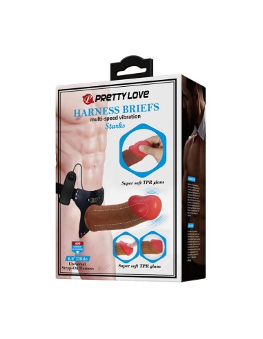 Arnés con Dildo Hueco y Vibración con Control Remoto Starks