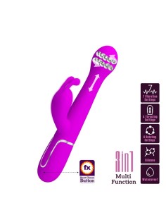 Vibrador con Thrusting y Bolas Rotatorias Dejon Rosa 2