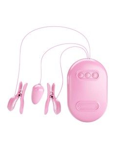 Surprise Box Huevo Vibrador y Pinzas para Pezones con Electro Estimulación Rosa