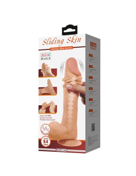 Vibrador Realista Control Remoto, Doble Densidad y Piel Deslizante 24 cm