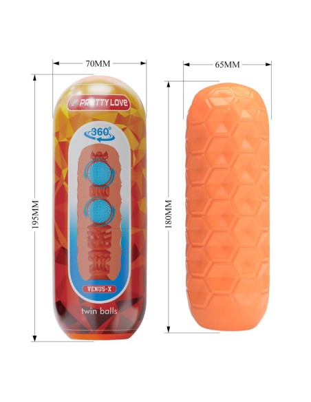 Masturbador Manual HoneyComb con 2 Bolas Internas
