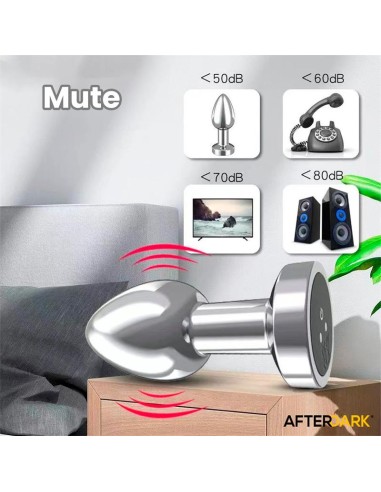 Dimpor Plug Anal Cromado con Vibración USB Magnético Talla S