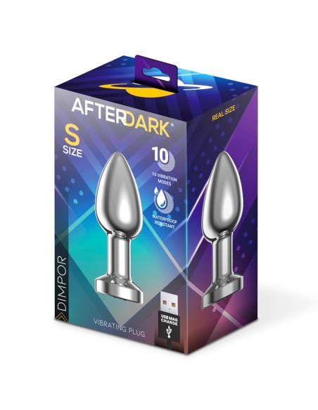 Dimpor Plug Anal Cromado con Vibración USB Magnético Talla S