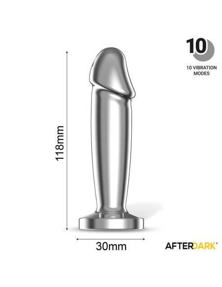 Sarmy Plug Anal Cromado con Vibración USB Magnético Talla M