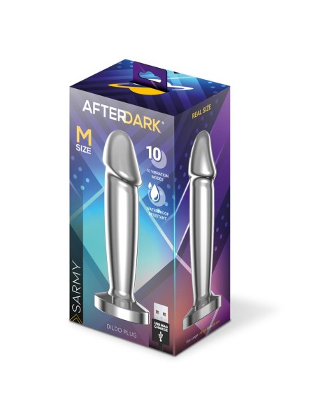 Sarmy Plug Anal Cromado con Vibración USB Magnético Talla M