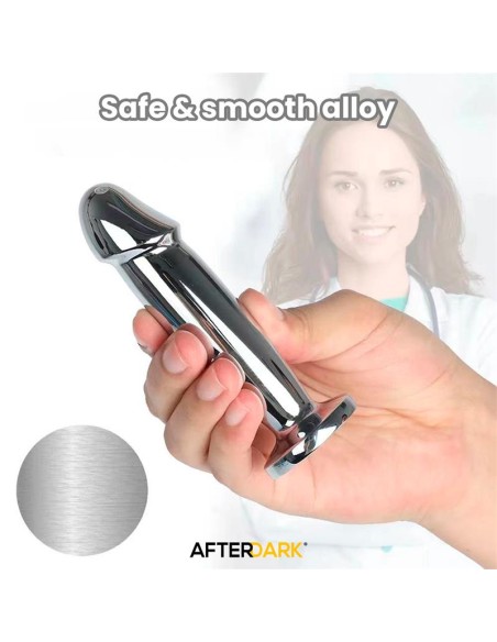 Sarmy Plug Anal Cromado con Vibración USB Magnético Talla S