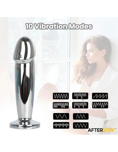 Sarmy Plug Anal Cromado con Vibración USB Magnético Talla S