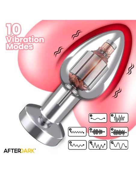 Dimpor Plug Anal Cromado con Vibración USB Magnético Talla L
