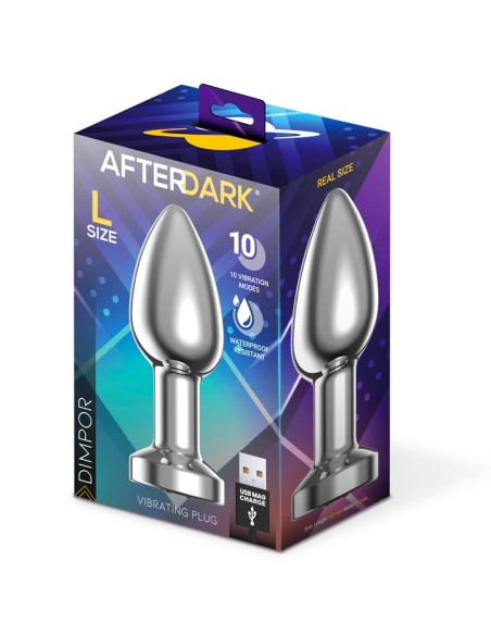 Dimpor Plug Anal Cromado con Vibración USB Magnético Talla L