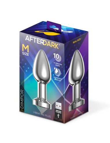 Dimpor Plug Anal Cromado con Vibración USB Magnético Talla M