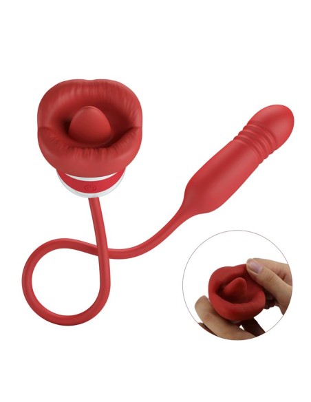 Estimulador de Boca Lameteo y Bala Vibradora con Thrusting Ashlyn