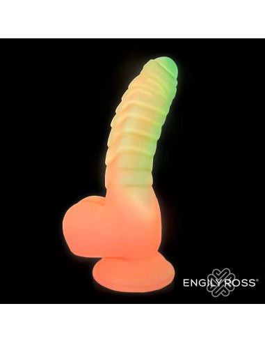 Scalidor Dildo Unicorn Brilla en la Oscuridad Silicona Líquida 18 cm