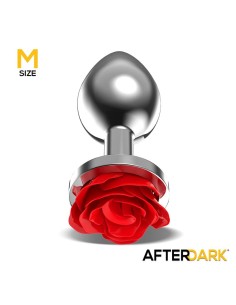Plug Anal de Metal con Rosa Roja en la Base Talla M 2