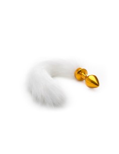 Shots Ouch! Plug Anal con Cola Blanca Dorado