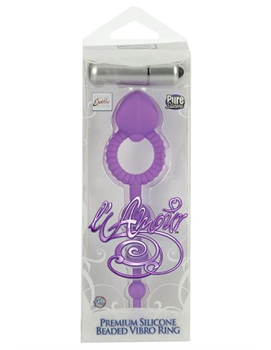 L'AMOUR PREMIUM SILICONE BEADED VIBRO RING - PURPLE