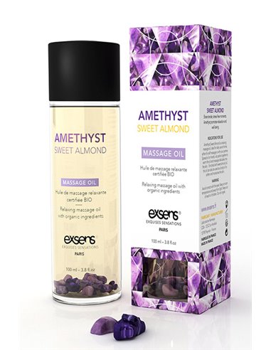 Relaxing Oil With Organic Ingredientes And Stones Amethyst Sweet Almond 100 ml.