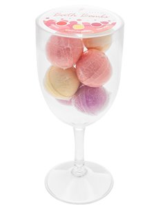 Wine Glass w/ 6 Wine Scented Bath Bombs