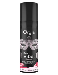 DUAL VIBE! STRAWBERRY GIN & TONIC KISSABLE LIQUID VIBRATOR