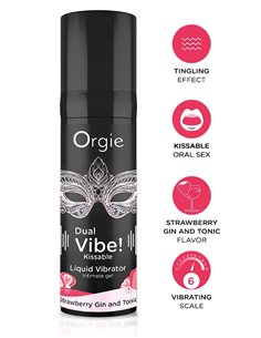 DUAL VIBE! STRAWBERRY GIN & TONIC KISSABLE LIQUID VIBRATOR 2