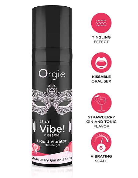 DUAL VIBE! STRAWBERRY GIN & TONIC KISSABLE LIQUID VIBRATOR