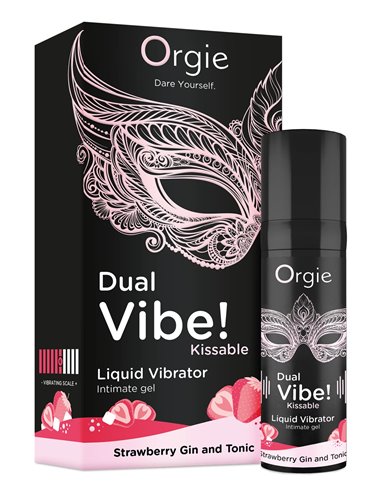 DUAL VIBE! STRAWBERRY GIN & TONIC KISSABLE LIQUID VIBRATOR
