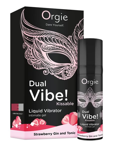 DUAL VIBE! STRAWBERRY GIN & TONIC KISSABLE LIQUID VIBRATOR