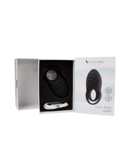 DUAL COCK RING - BLACK