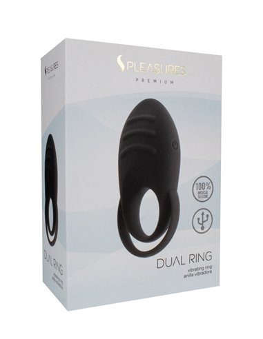 DUAL COCK RING - BLACK