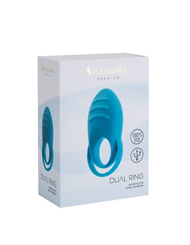 DUAL COCK RING - TURQUOISE