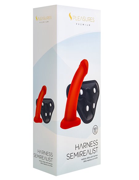 Semirealist Harness+Dildo Red