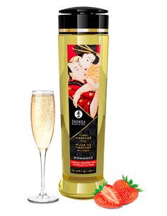 Shunga Massage Oil Romance - Fresas con Champaña