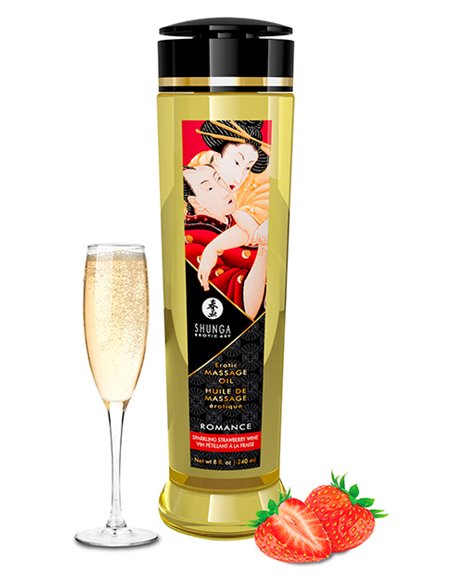 Shunga Massage Oil Romance - Fresas con Champaña