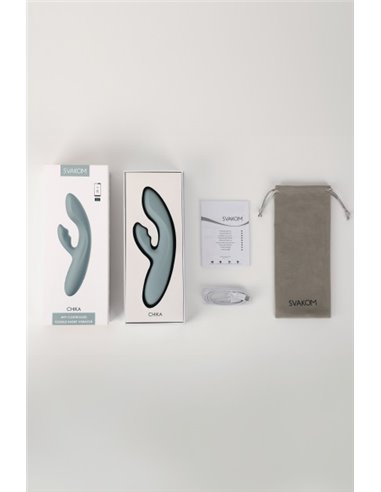 Vibrador de doble estimulación SVAKOM CHIKA TURQUOISE GREY