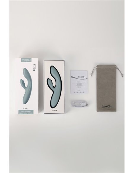 Vibrador de doble estimulación SVAKOM CHIKA TURQUOISE GREY