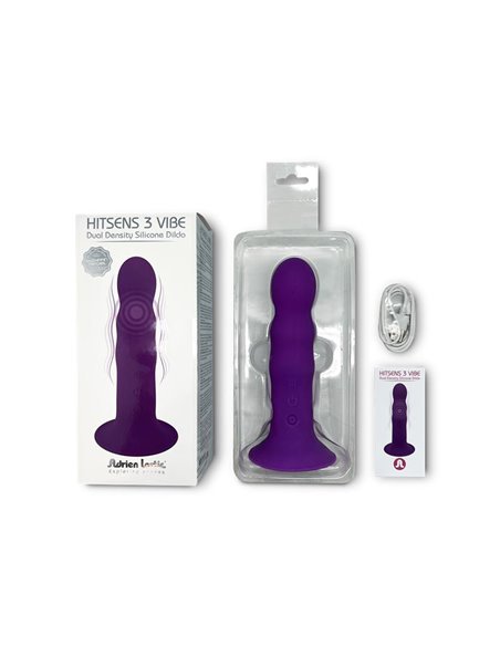 Dildo Doble Densidad Vibración Hitsens 3 Púrpura