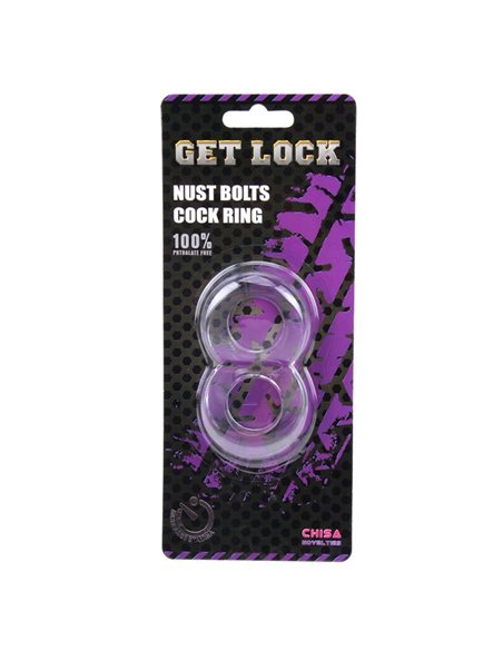 Anillo para el Pene Doble Duo Cock 8 Transparente