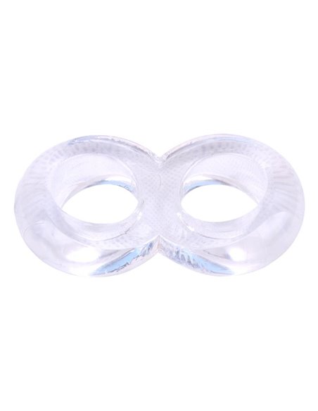 Anillo para el Pene Doble Duo Cock 8 Transparente