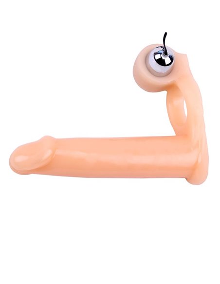 Funda para el Pene con Vibracion 15.5 cm Natural