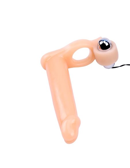 Funda para el Pene con Vibracion 15.5 cm Natural