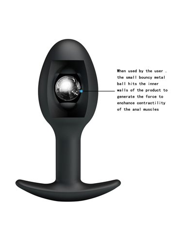 Plug Anal Silicona Negro con Bola