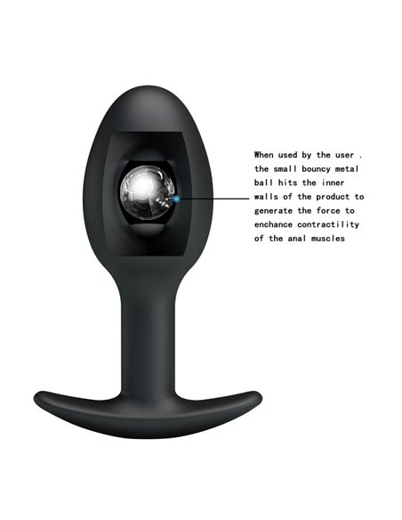 Plug Anal Silicona Negro con Bola