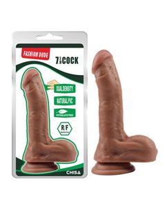 Dildo Dual Density Fashion Dude 20.5 x 4.5 cm Bronceado