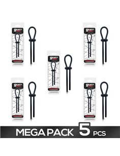 Pack de 5 Anillo para el Pene de Lazo Ajustable Silicona Sólida Negro