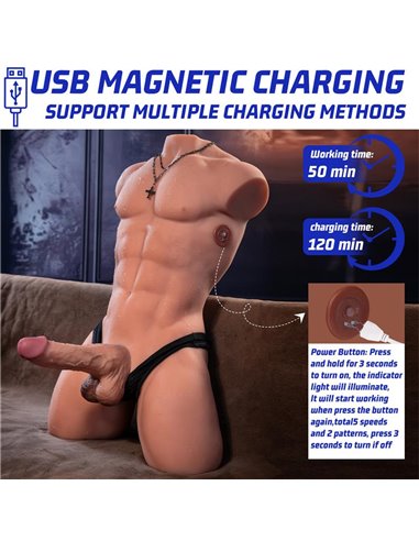 Henry Torso con Dildo Desmontable, Thrusting y APP 15,7 kg