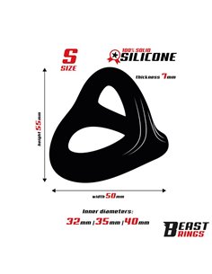 Anillo Triple Silicona Solida 40/35/32mm Talla S 2