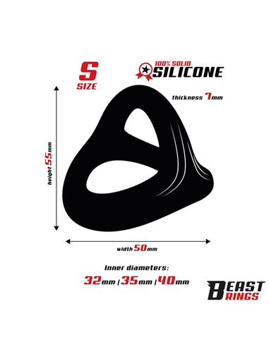 Anillo Triple Silicona Solida 40/35/32mm Talla S