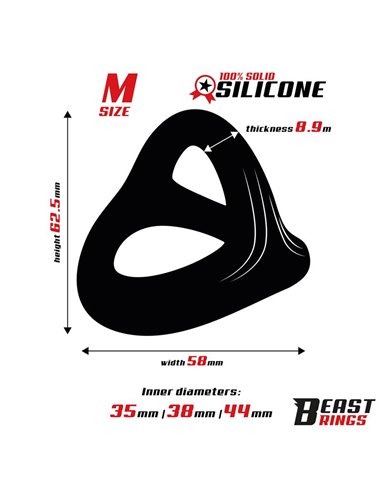 Anillo Triple Silicona Solida 44/38/35mm Talla M