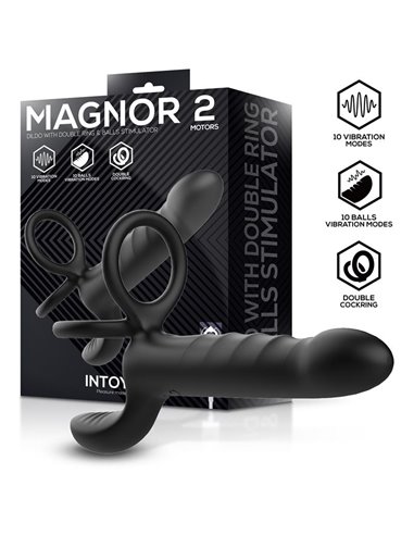 Magnor Dildo con Anillo Doble y Estimulador de Testículos